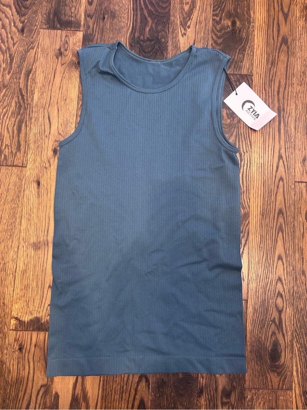 Women's Zyia Moss Parallell Ribbed Sleeveless Tank Top - Slate Blue - NWT